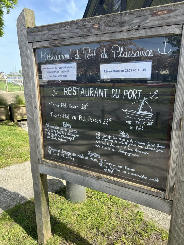 Menu - Restaurant du Port de Plaisance